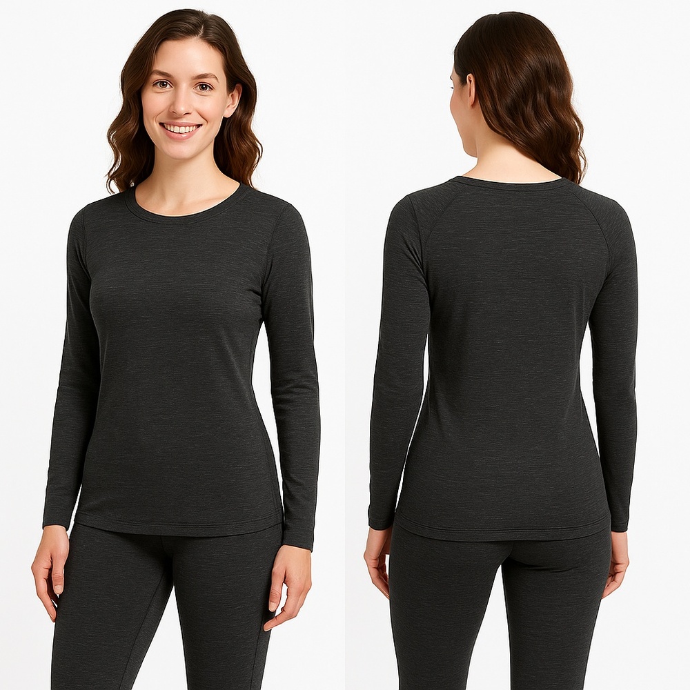 NWT 32 Degrees Ladies Soft Fleece Top – Black Space Dye, Medium - Picture 1 of 7